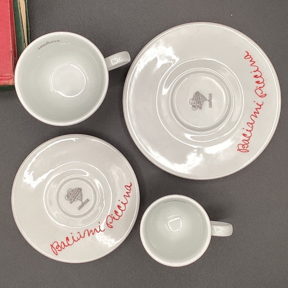 LavAzza Cappaccino and Espresso Cup and Saucer limited edition kiss me, baby - Picture 5 of 9